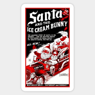 Santa and the Ice Cream Bunny Sticker